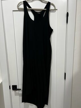 Athleta Black Asymmetrical Racerback Maxi Dress
